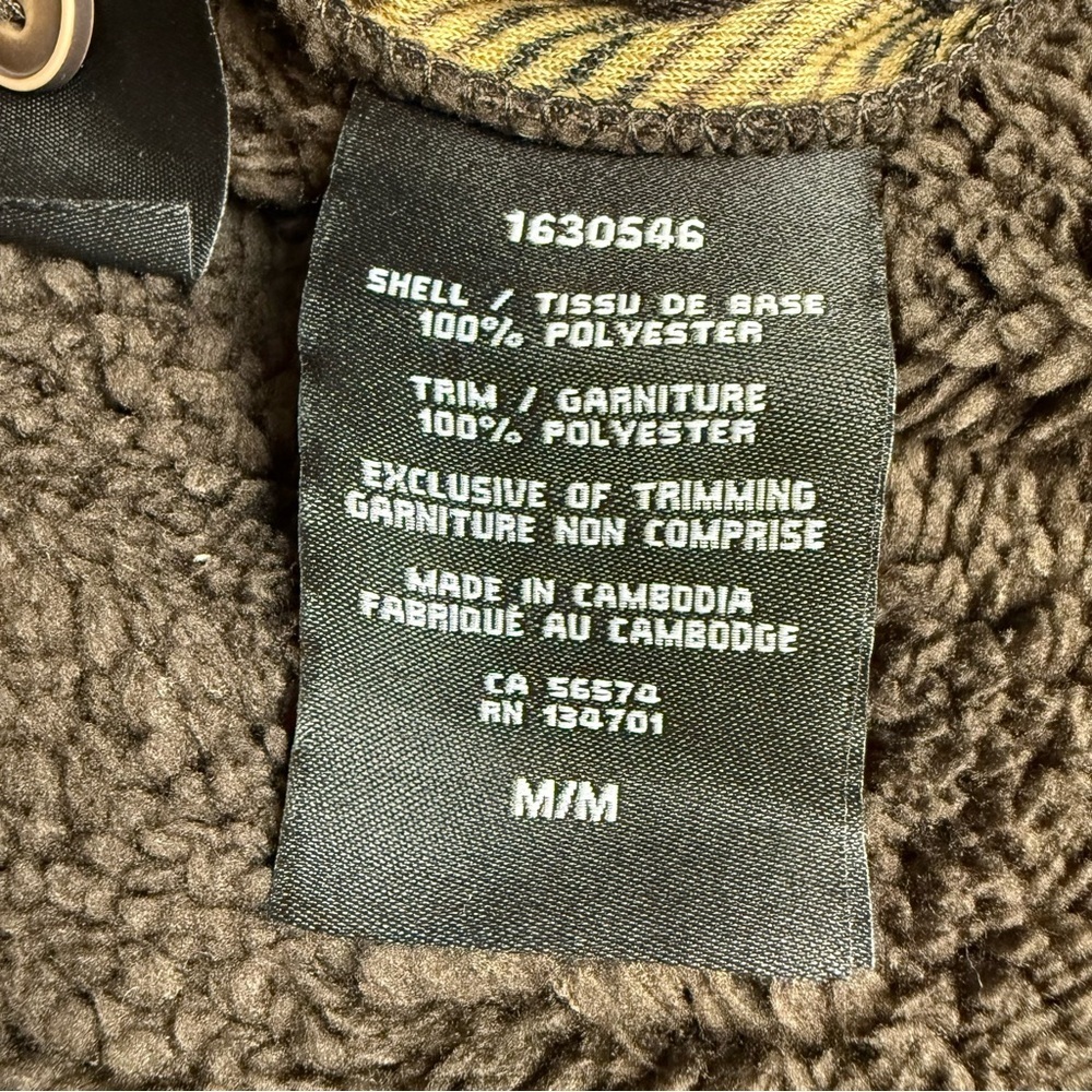 Realtree Men’s Sherpa Lined Flannel Shacket Jacket Brown Beige Plaid NWT M - Picture 14 of 15